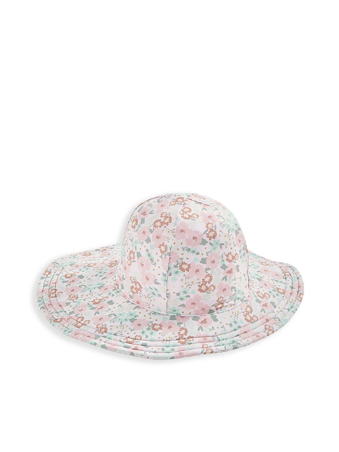 mamas-papas-baby-girls-floral-print-swim-hat-pink