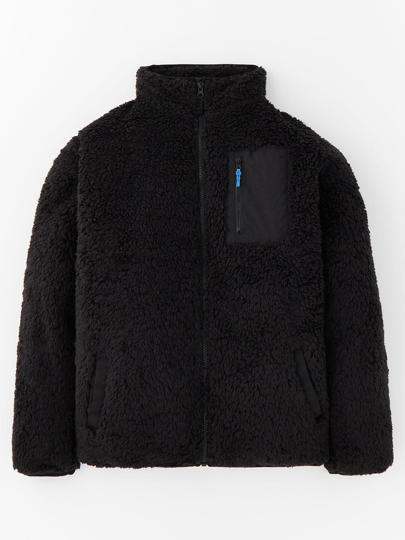 Image 1 of 4 of V by Very Boys Athleisure Borg Jacket - Black