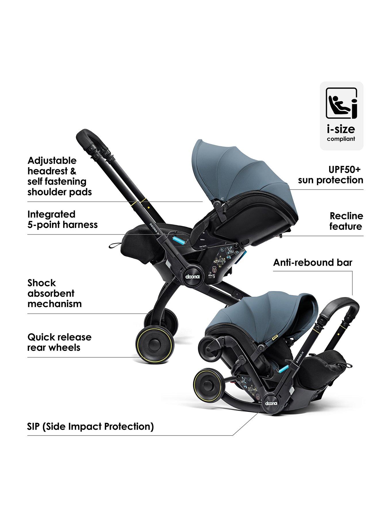 Image 4 of 8 of Doona DoonaX Infant Car Seat - Ocean Blue
