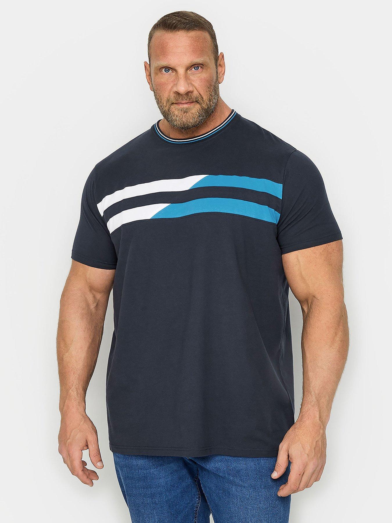 badrhino-graphic-stripe-short-sleeve-t-shirt-navy