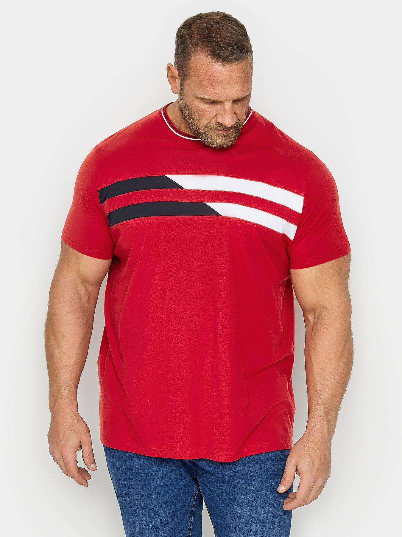 badrhino-graphic-stripe-short-sleeve-t-shirt-red