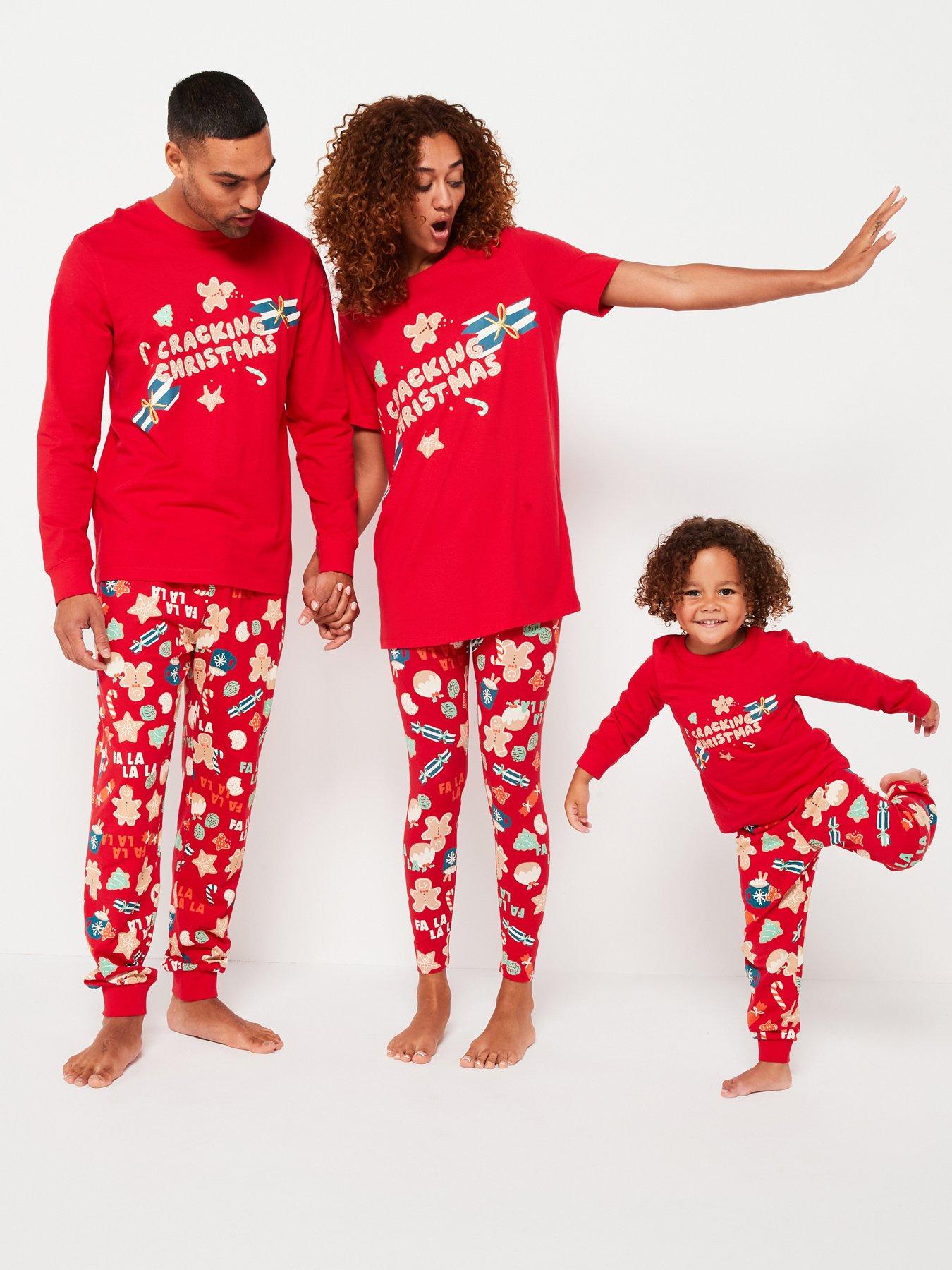 v-by-very-kids-family-christmas-unisex-slogan-sweat-and-jogger-pyjama-set-red