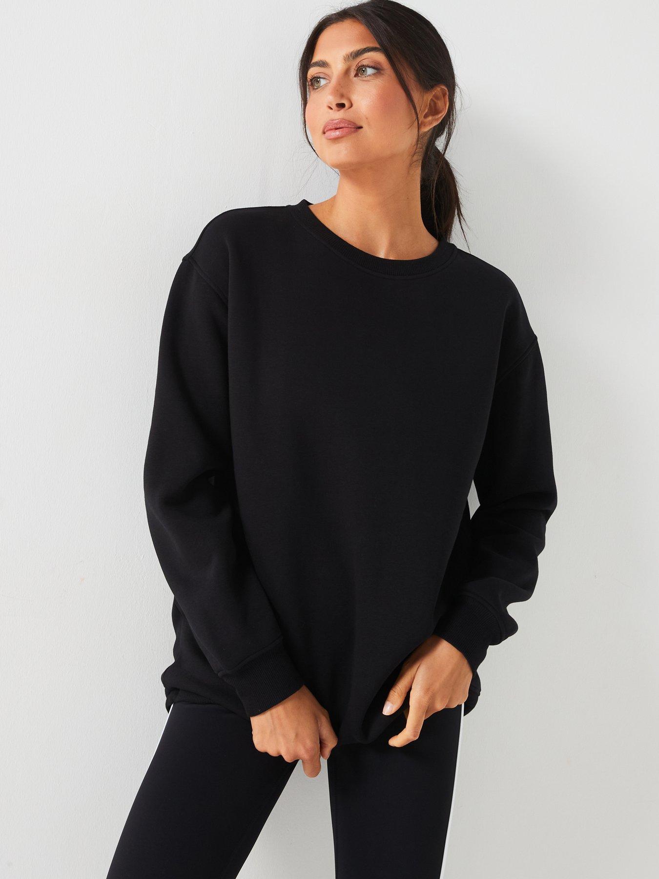 The Very Collection Crew Neck Longline Sweatshirt - Black