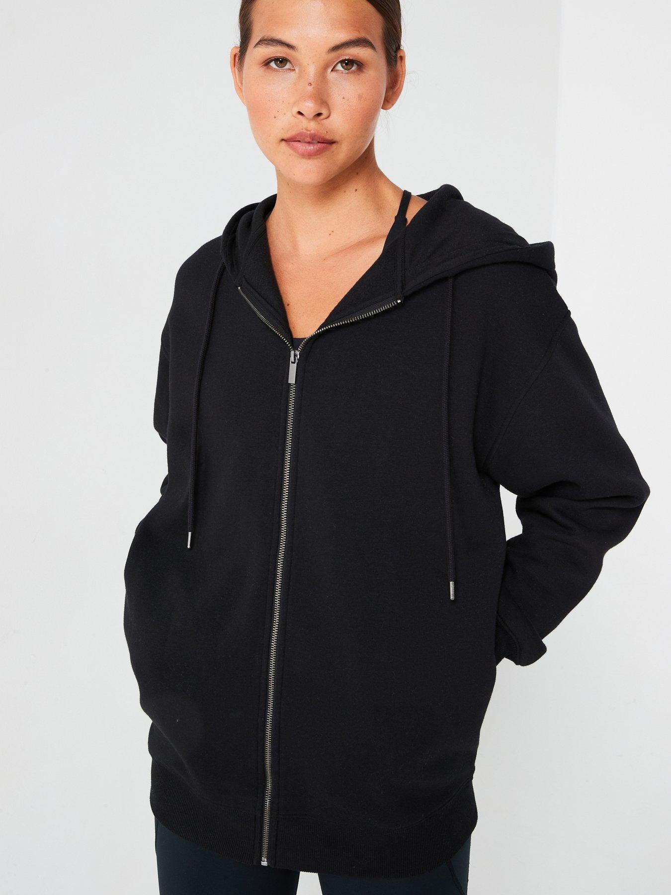 Image 1 of 6 of Everyday The Essential Oversized Zip Through Hoodie - Black