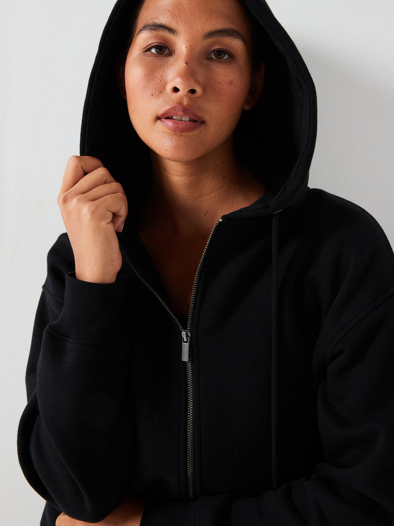 Image 4 of 6 of Everyday The Essential Oversized Zip Through Hoodie - Black