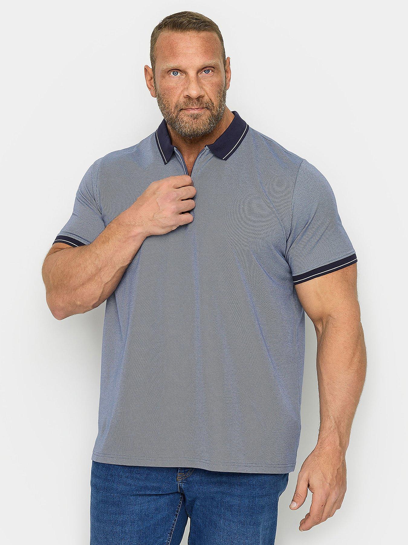 badrhino-textured-zip-polo-shirt-blue