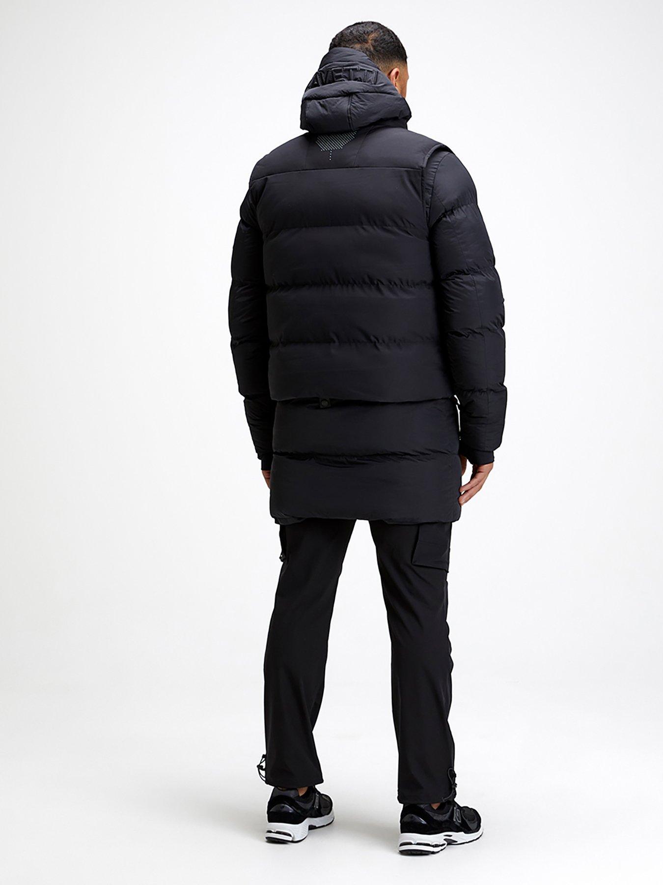 zavetti-canada-lovini-longline-padded-coat-with-detachable-gilet-jet-blackstillFront