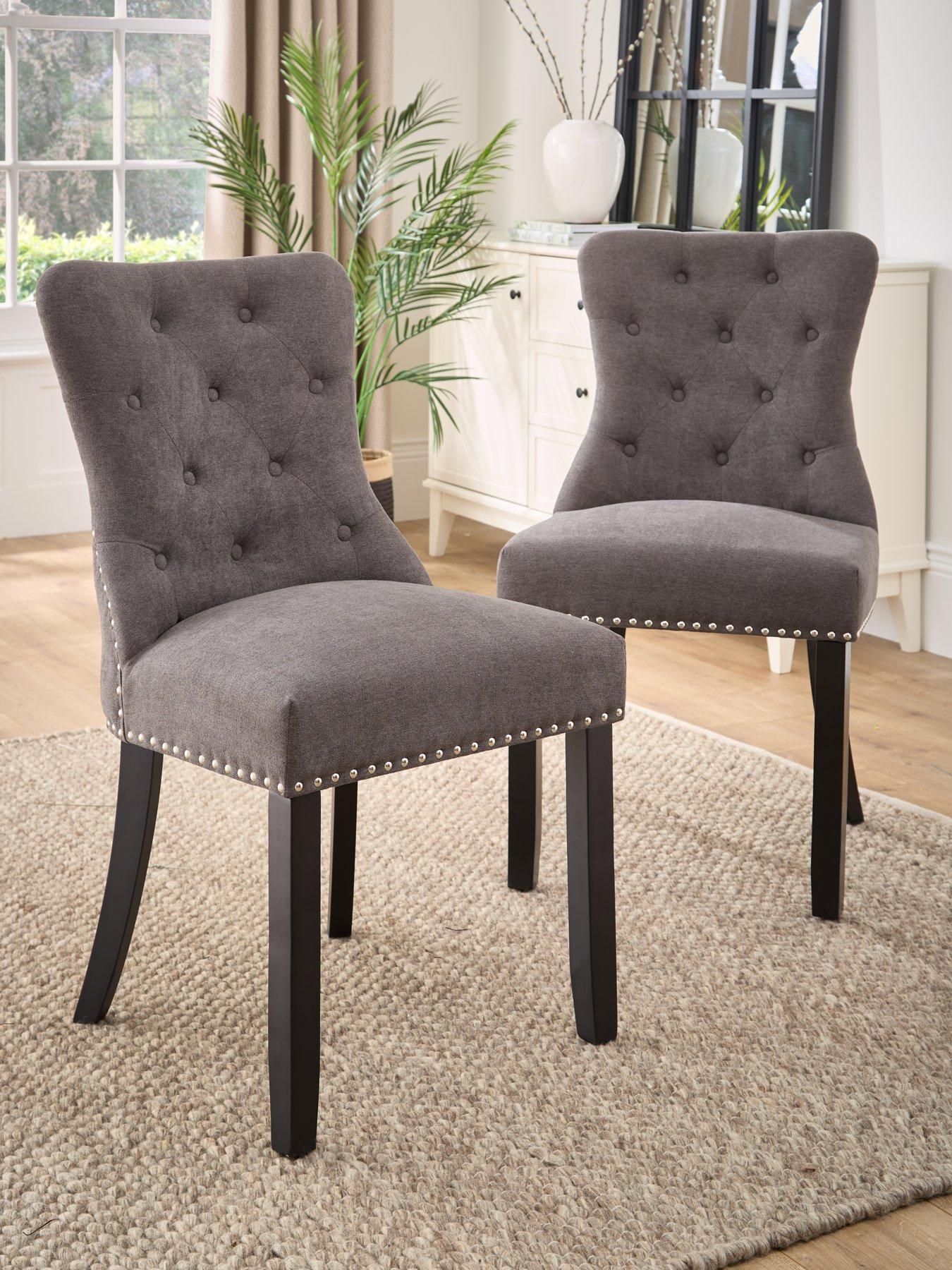 The Very Collection Warwick Chenille Pair Of Standard Dining Chairs - FSC Certified