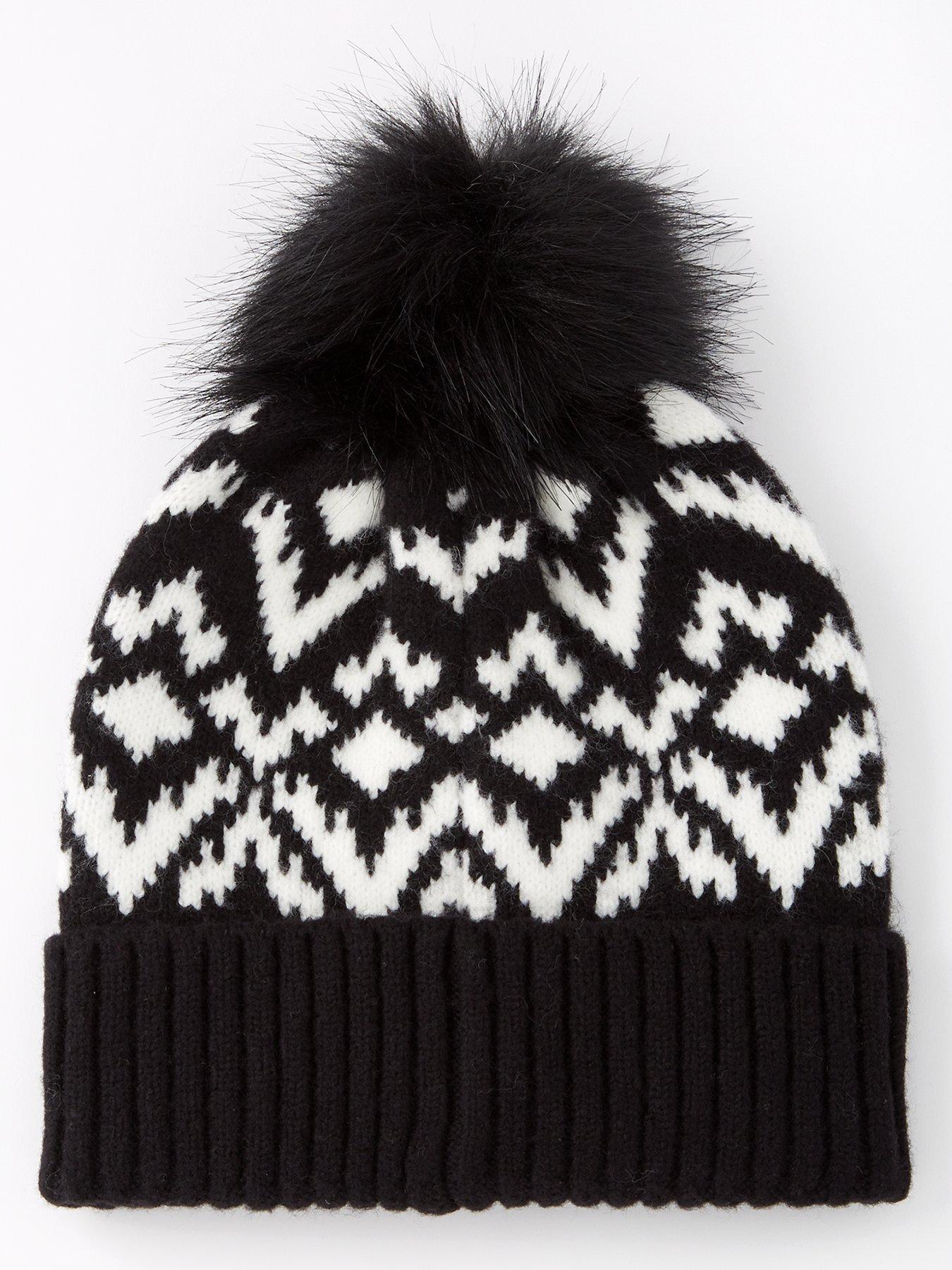 v-by-very-contrast-knit-beanie-with-faux-fur-pom