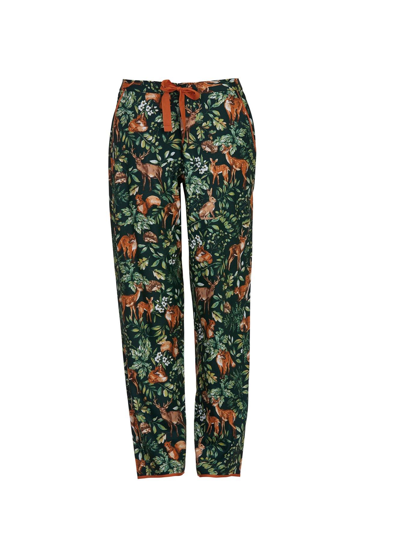 cyberjammies-cyberjammies-forrest-dark-green-woodland-print-pyjama-bottoms-greenback