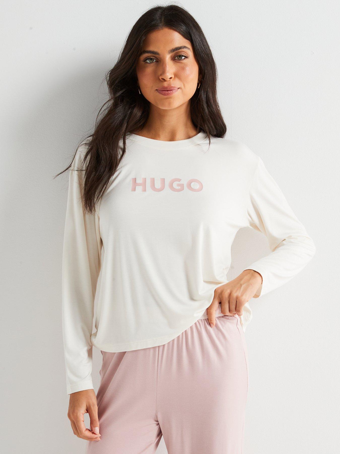 hugo-unite-chest-logo-long-sleeve-pyjama-set-pinkback