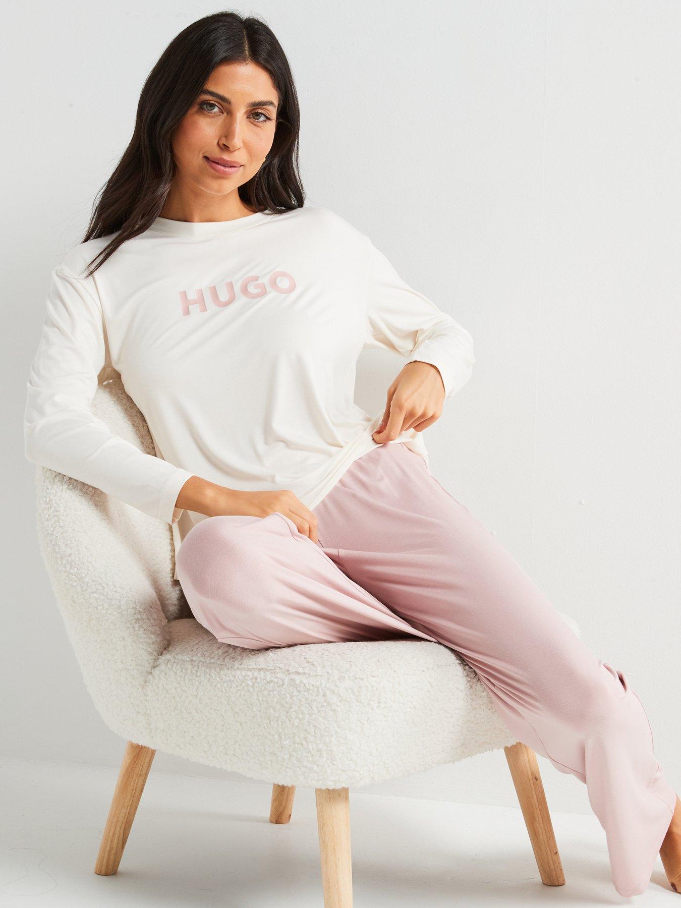 hugo-unite-chest-logo-long-sleeve-pyjama-set-pinkdetail