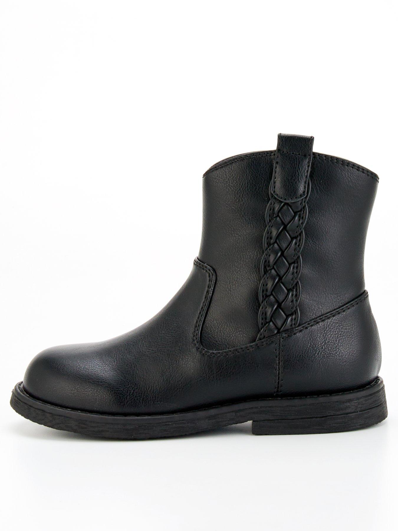 everyday-girls-plait-trim-ankle-boot-black