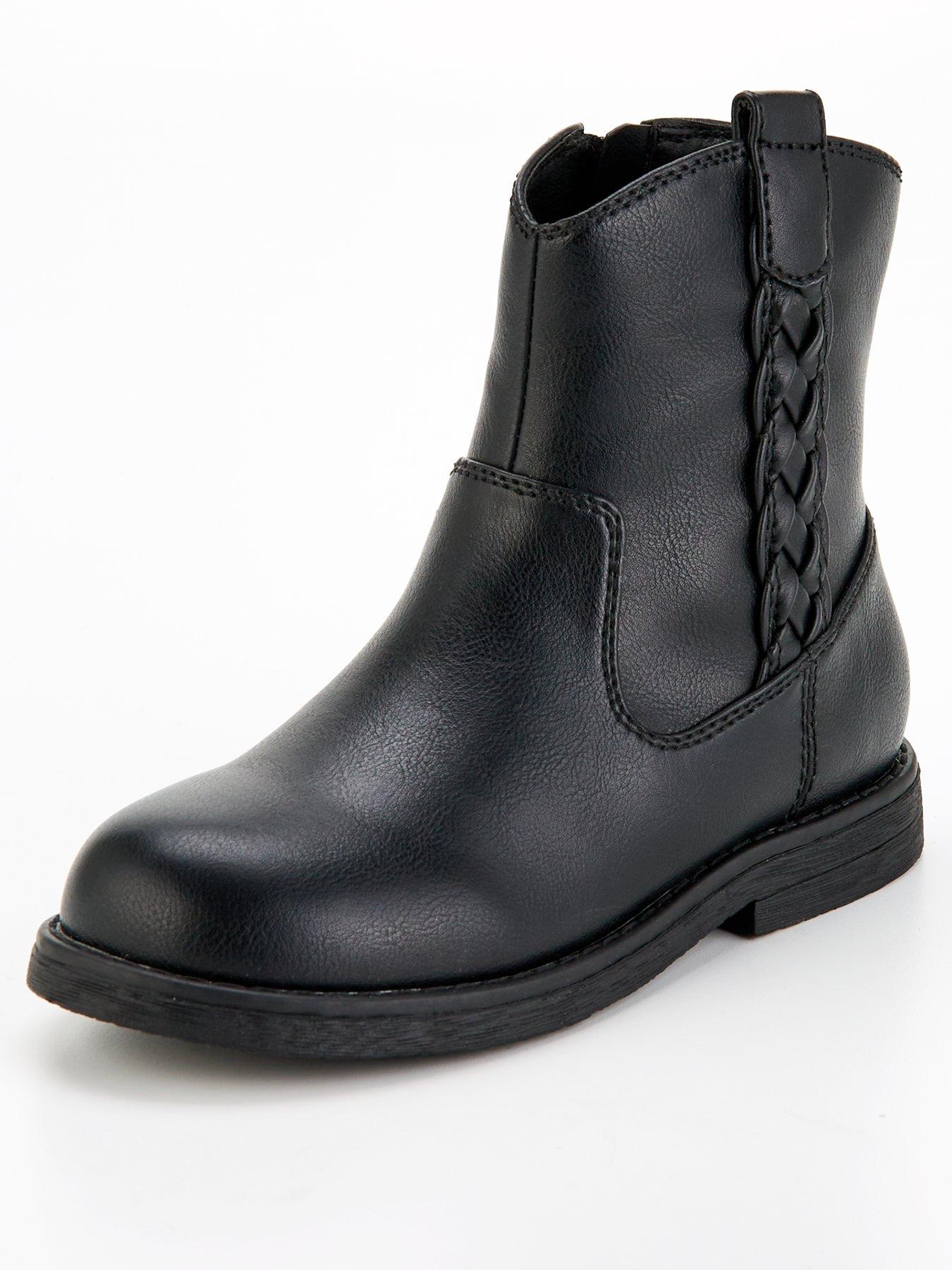 everyday-girls-plait-trim-ankle-boot-blackstillFront