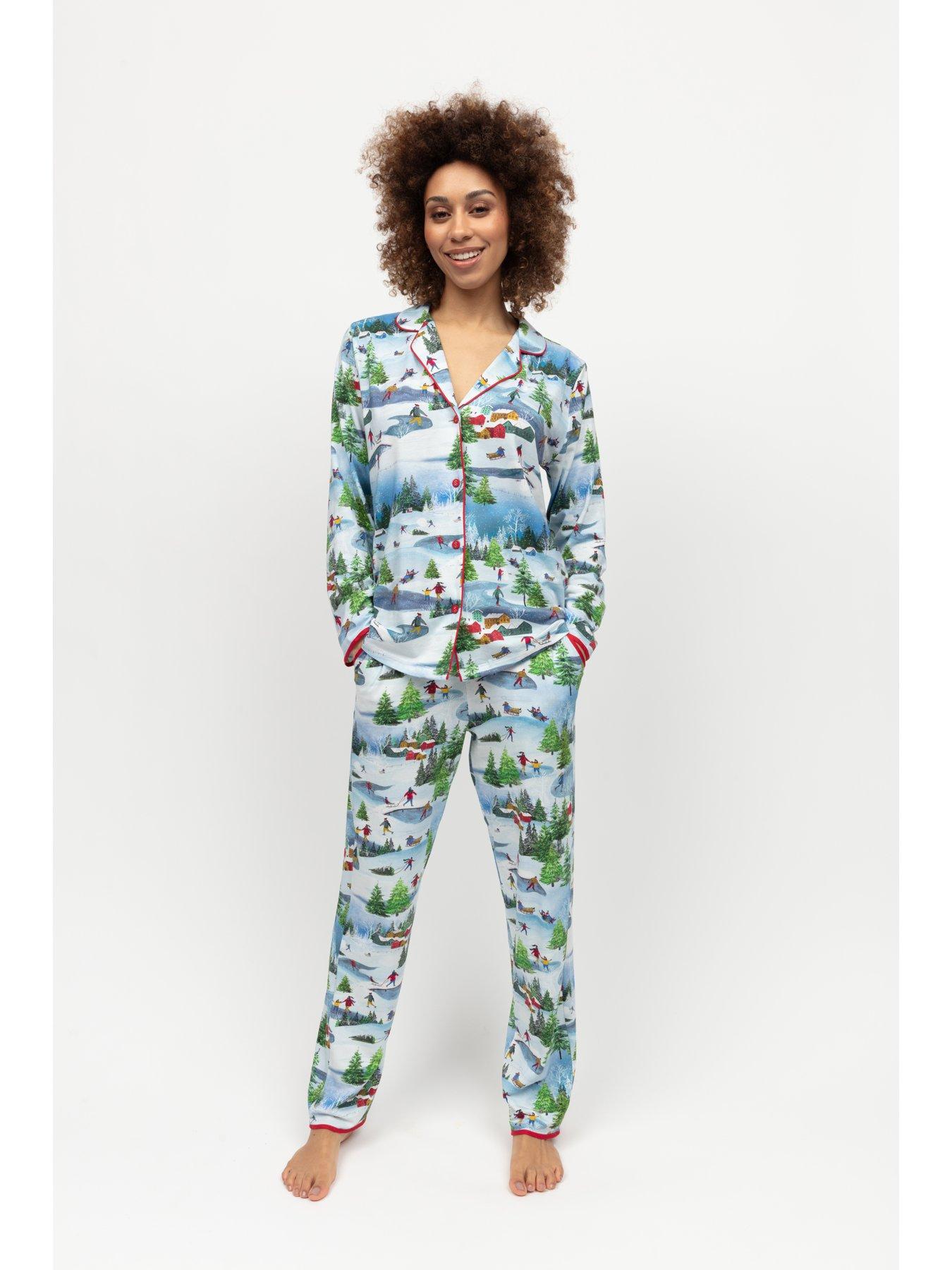 Cyberjammies Cyberjammies Montana White Winterscape Printer Jersey Pyjama Set - White
