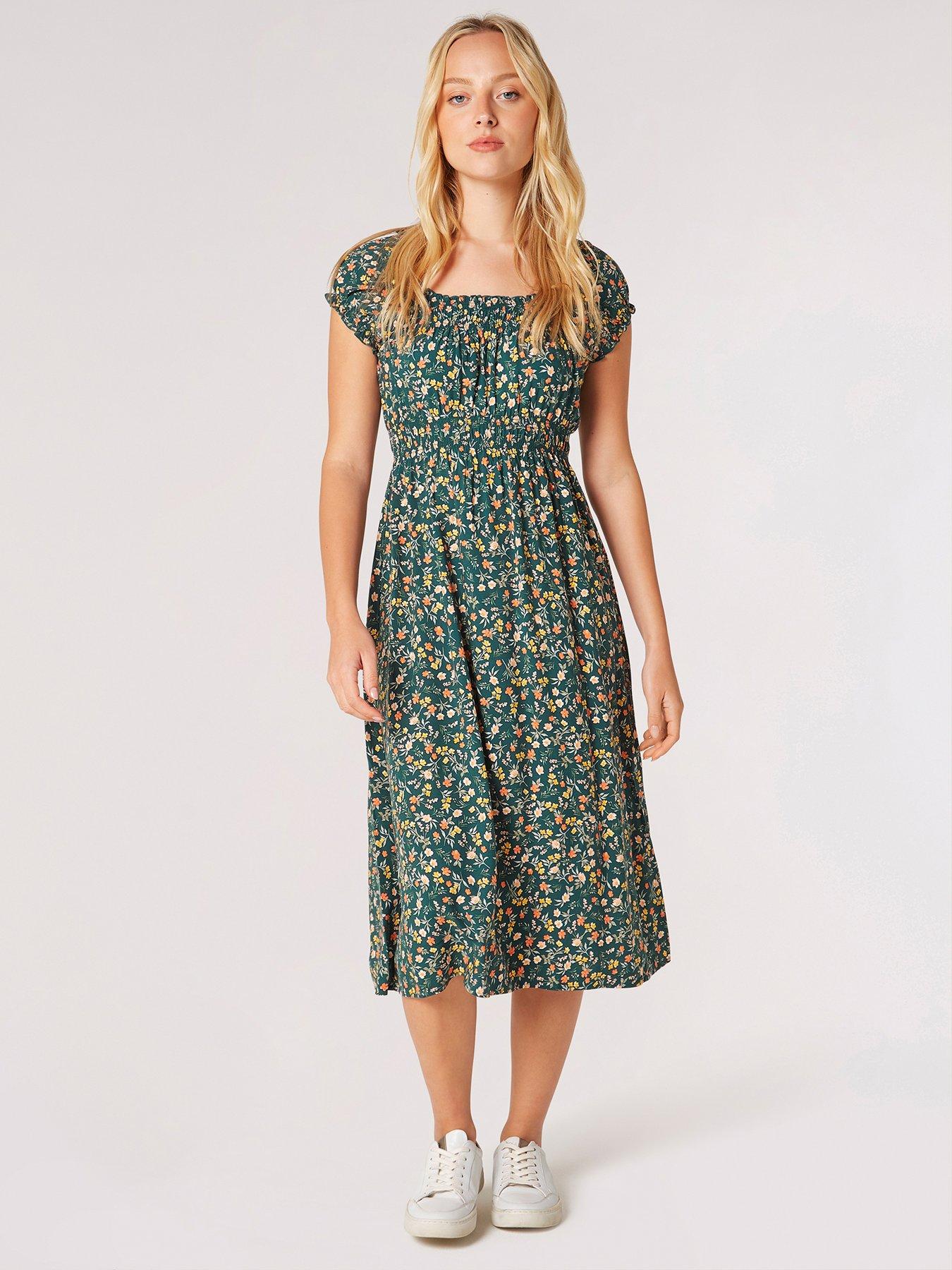 Apricot Apricot Garden Ditsy Milkmaid Dress