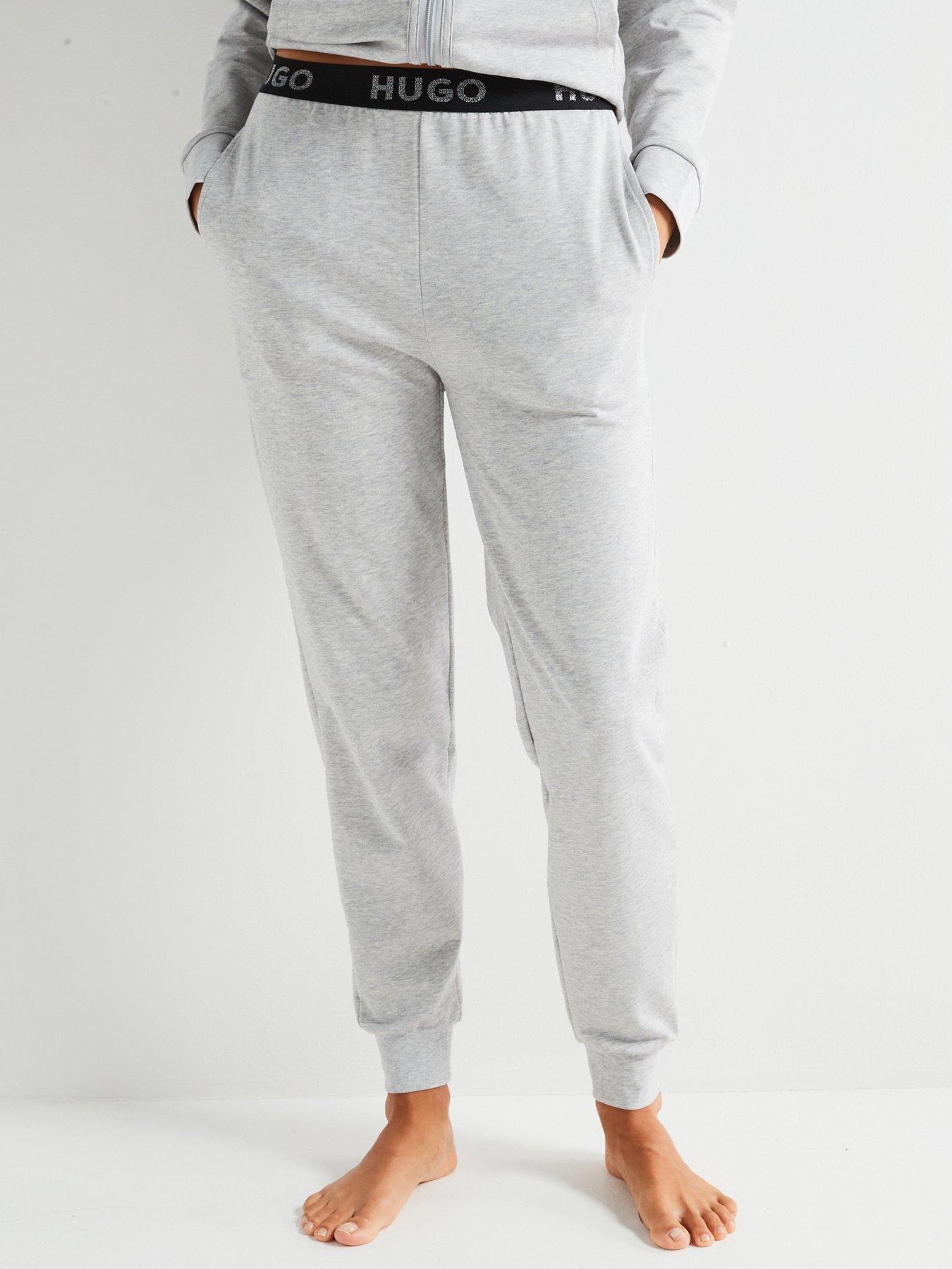 hugo-sporty-contrast-logo-waist-cuffed-lounge-pant-grey