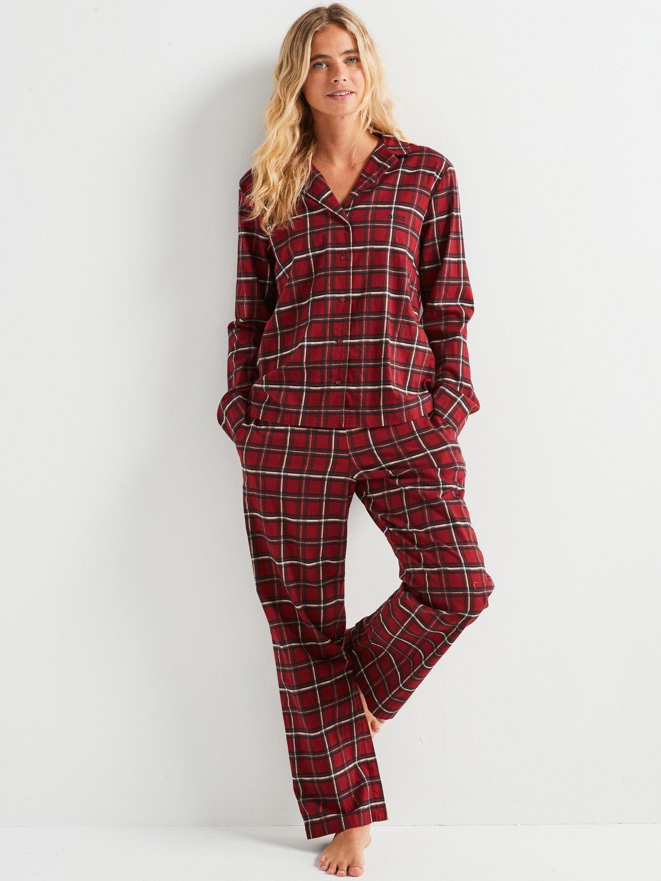 boss-check-pyjama-set-red