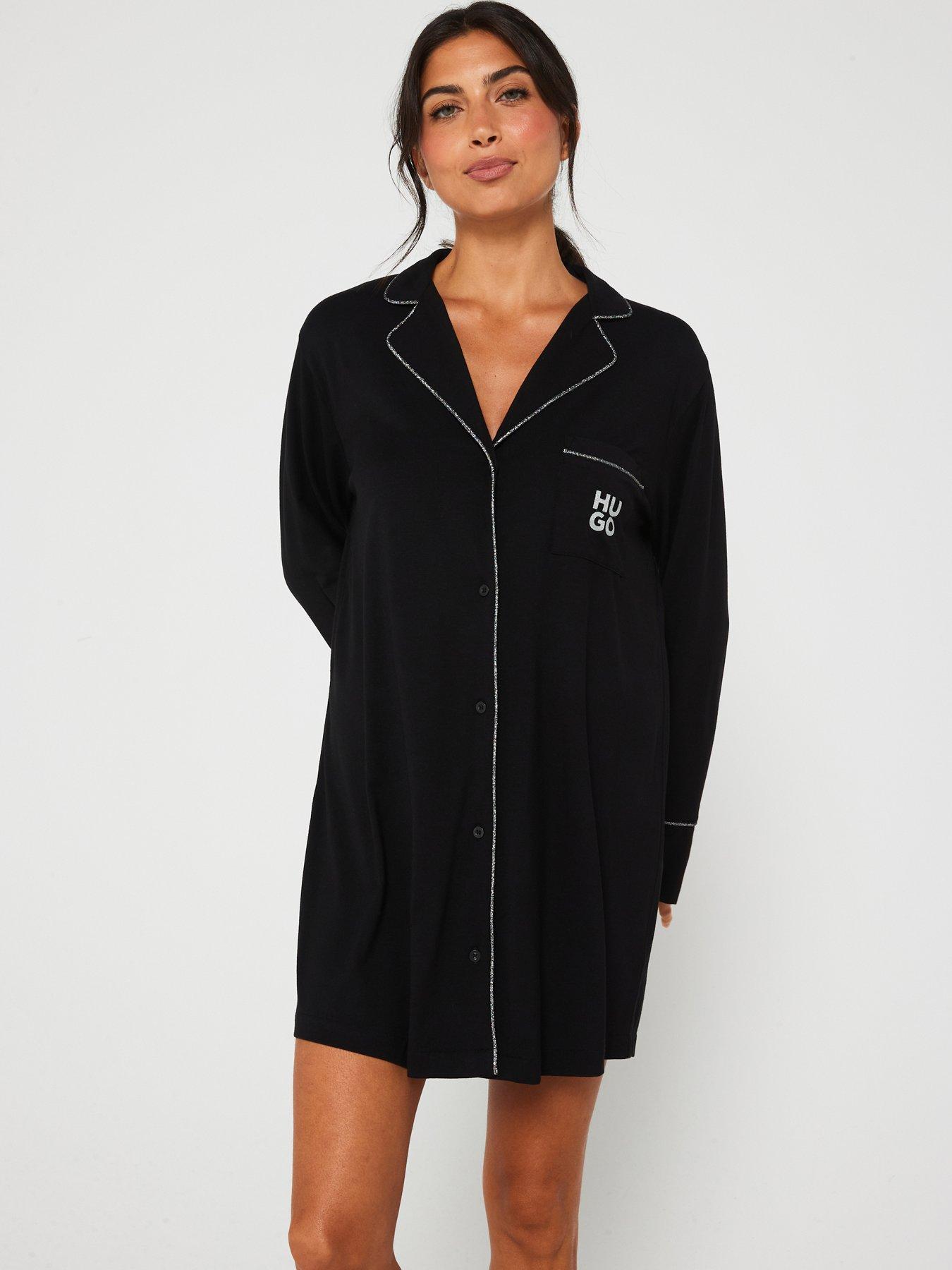 hugo-cosmo-long-sleeve-shirt-nighty-blackfront