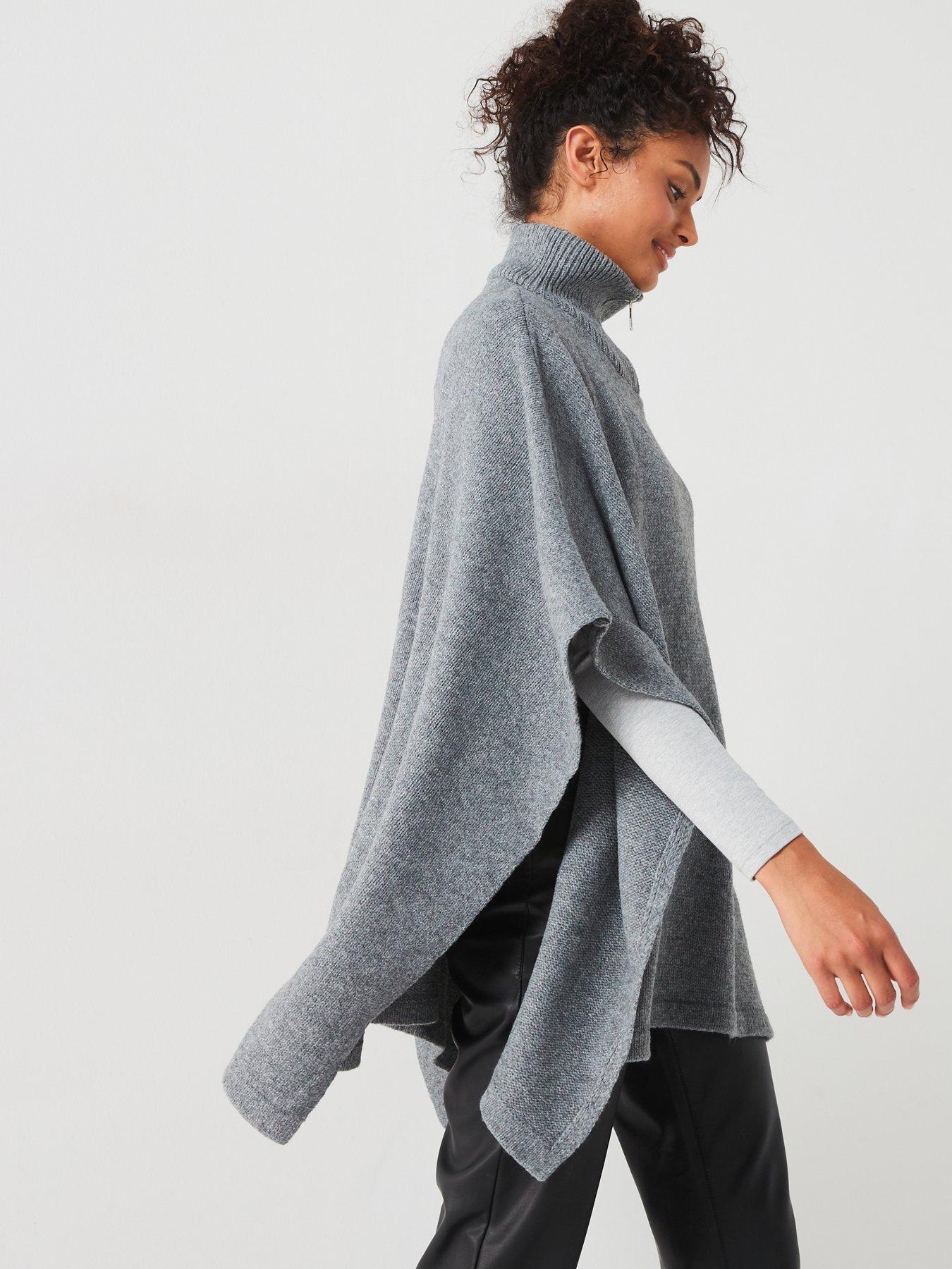 v-by-very-knitted-zip-neck-ponchooutfit