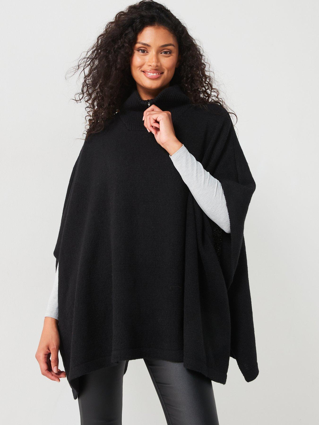 v-by-very-knitted-zip-neck-poncho-black