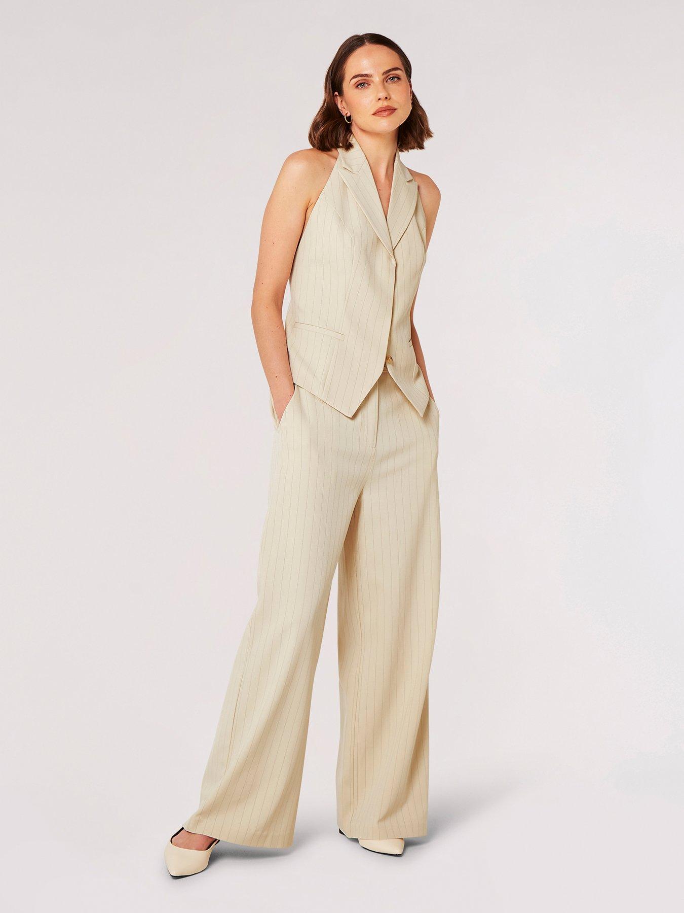 Image 3 of 5 of Apricot Apricot Backless Pinstripe Waistcoat