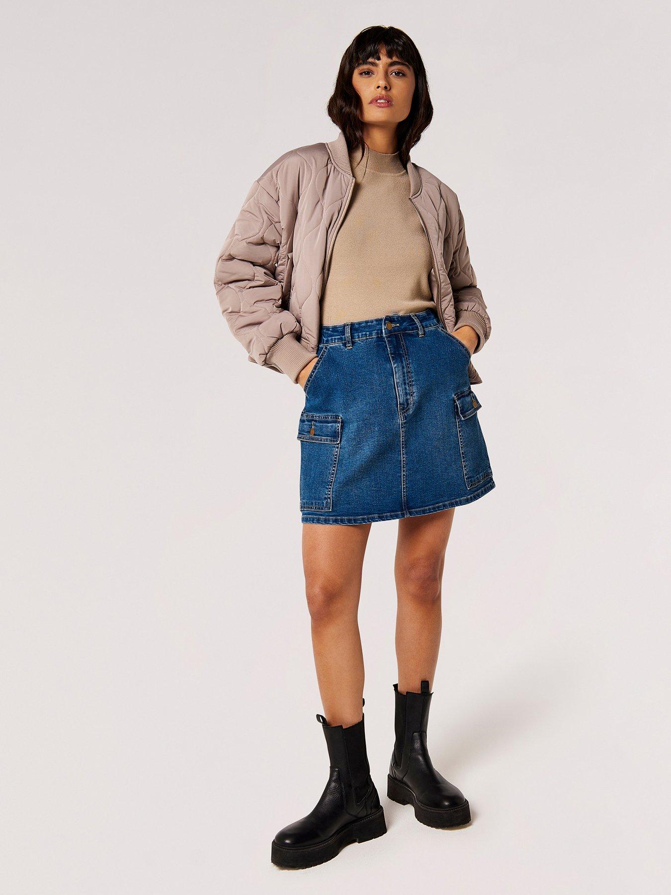 apricot-apricot-denim-cargo-mini-skirtstillFront