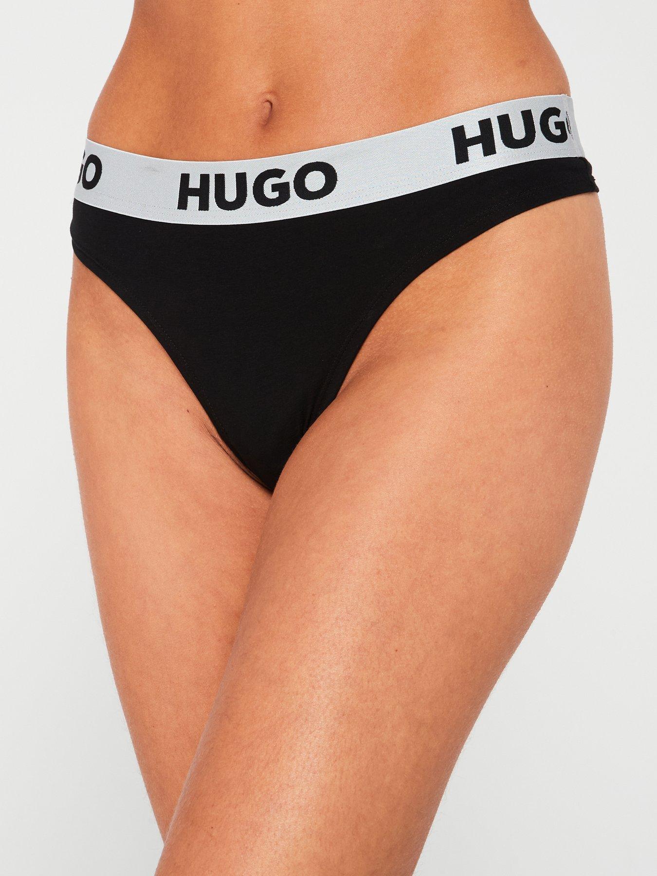 hugo-sporty-contrast-logo-thong-black