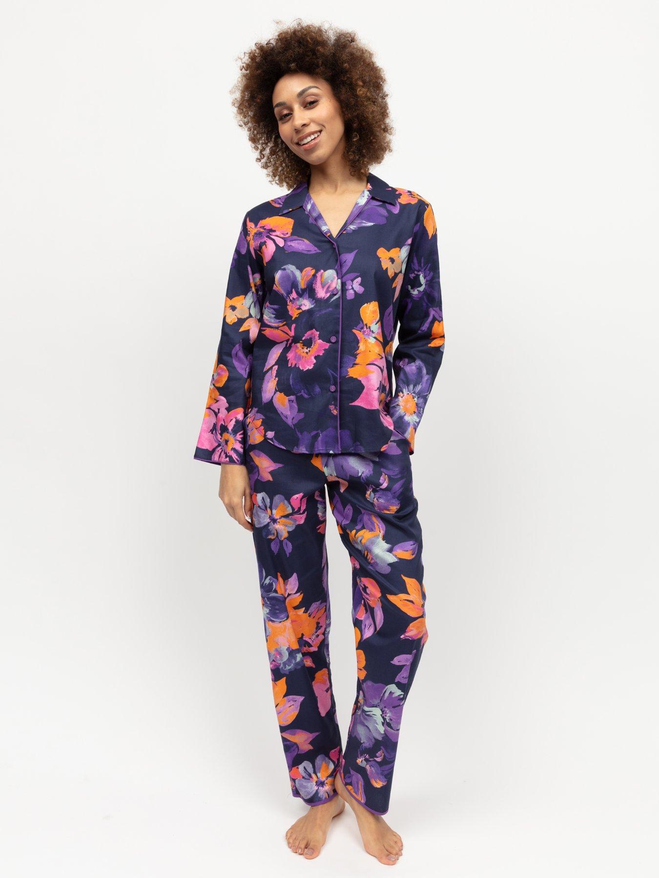 cyberjammies-cyberjammies-edie-floral-print-long-sleeve-pyjama-set-navy