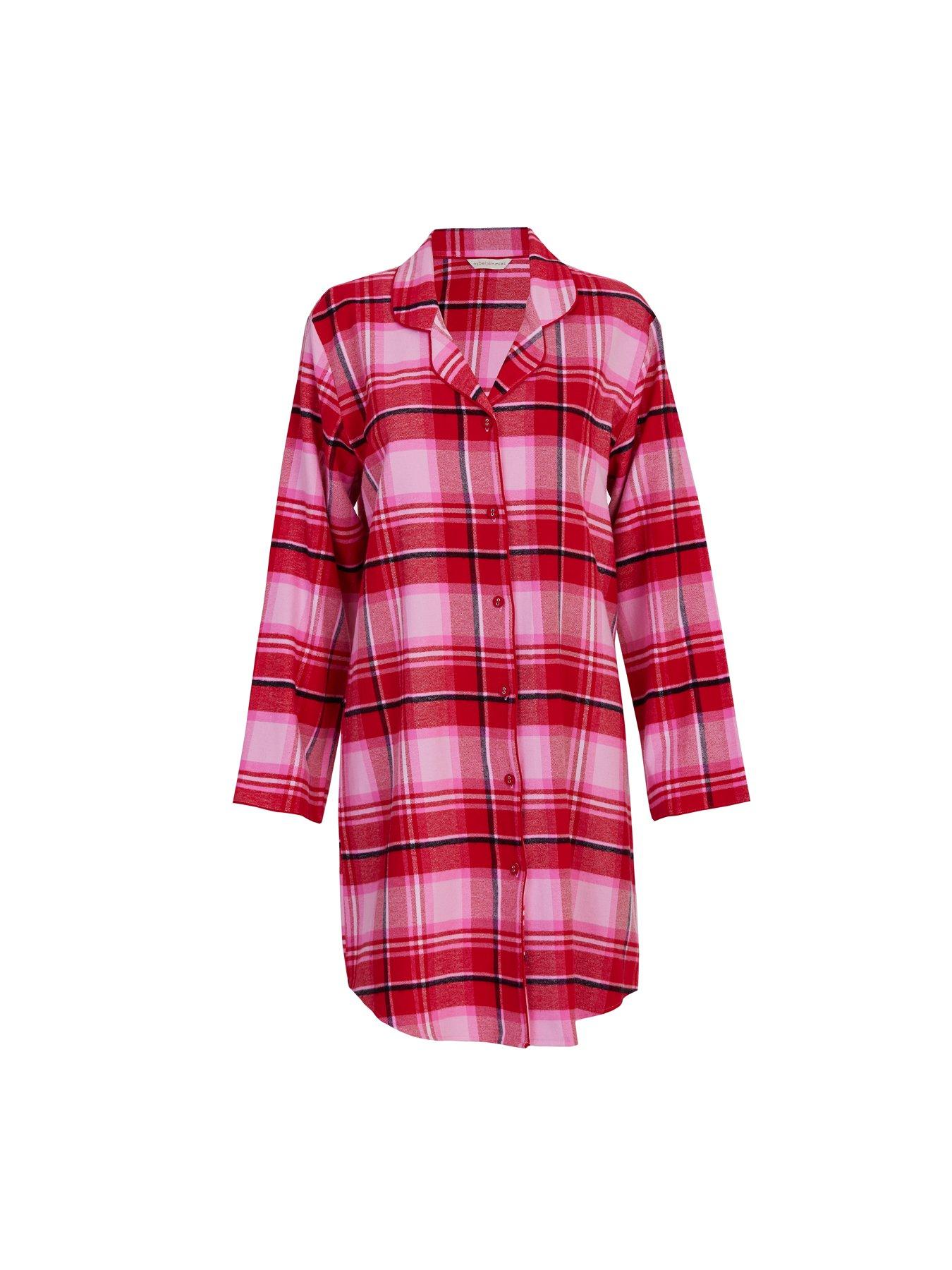 cyberjammies-cyberjammies-noelle-red-check-long-sleeve-nightshirt-redback