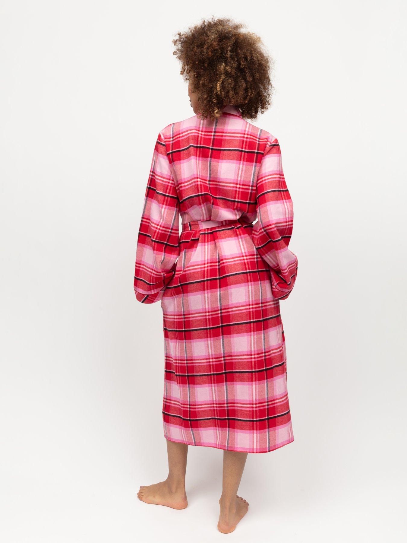 cyberjammies-cyberjammies-noelle-red-check-long-sleeve-long-dressing-gown-redstillFront