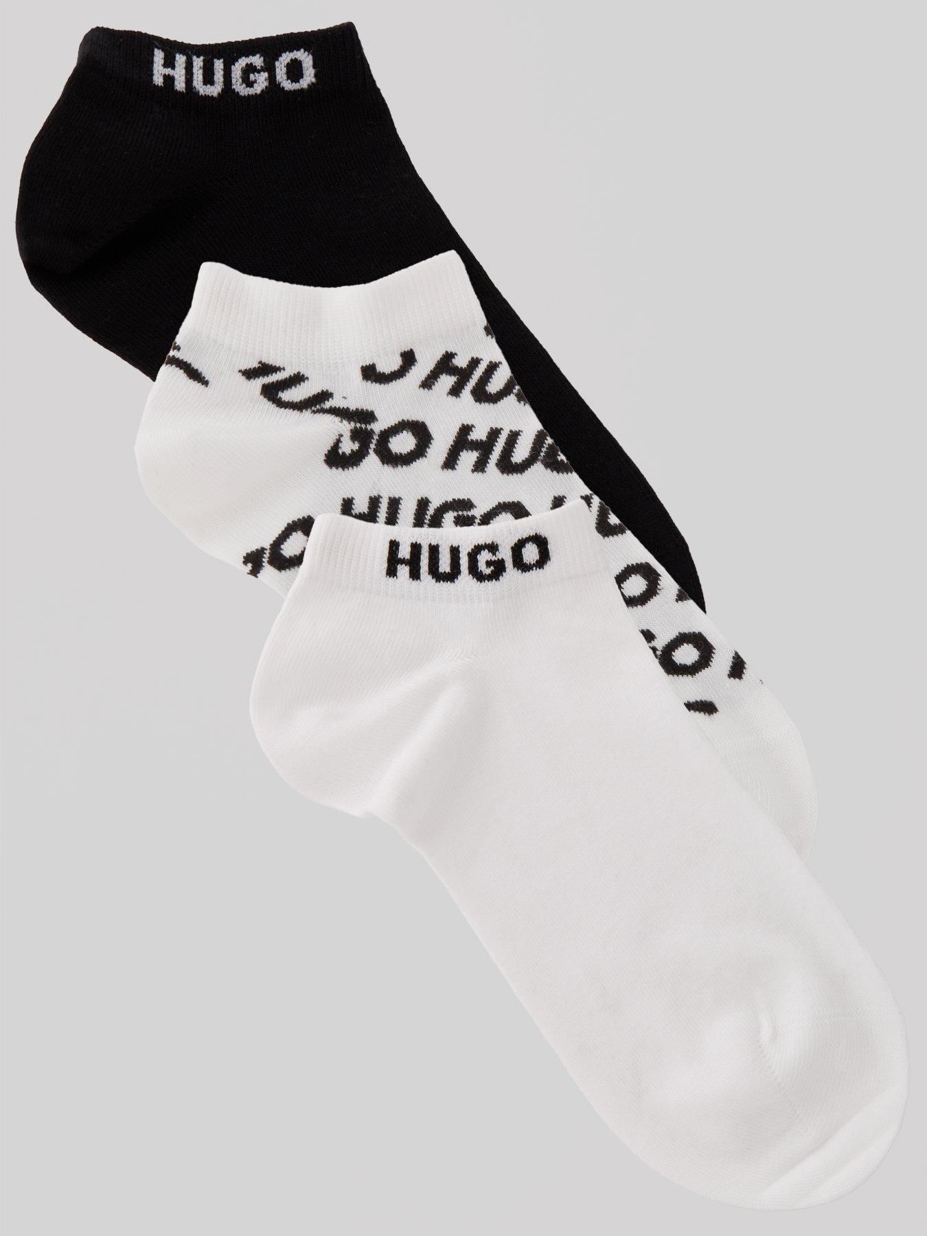 hugo-3-pack-logo-ankle-sock-blackfront