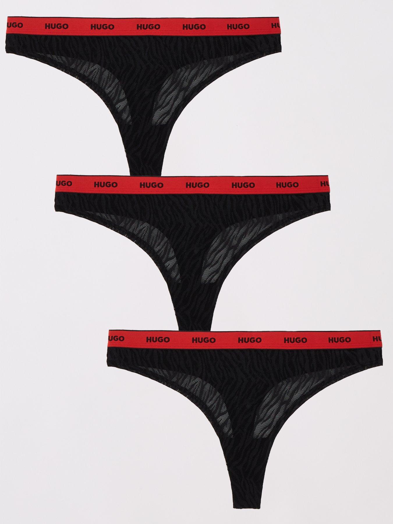 hugo-3-pack-lace-thong-black