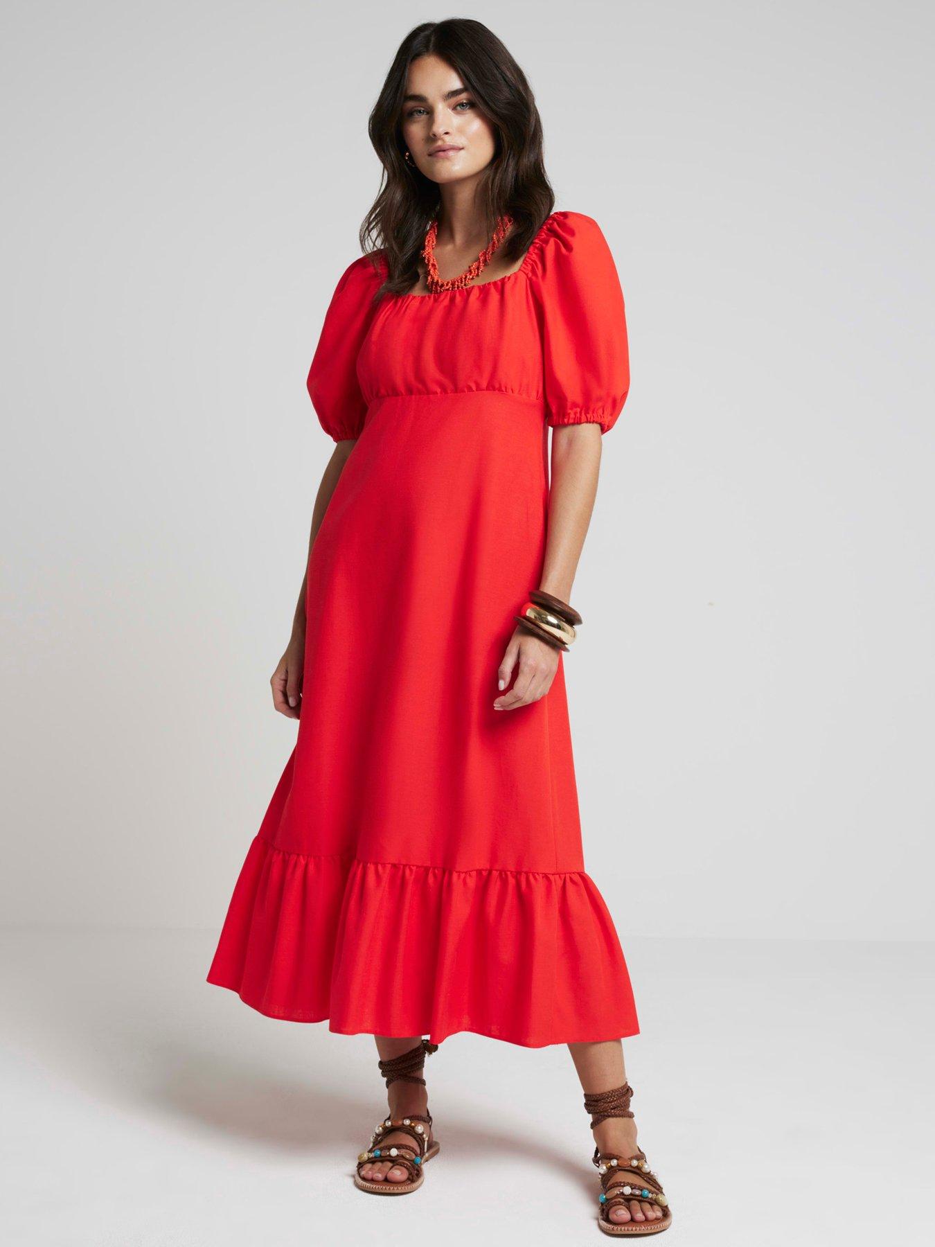 river-island-milkmaid-midi-dress-red