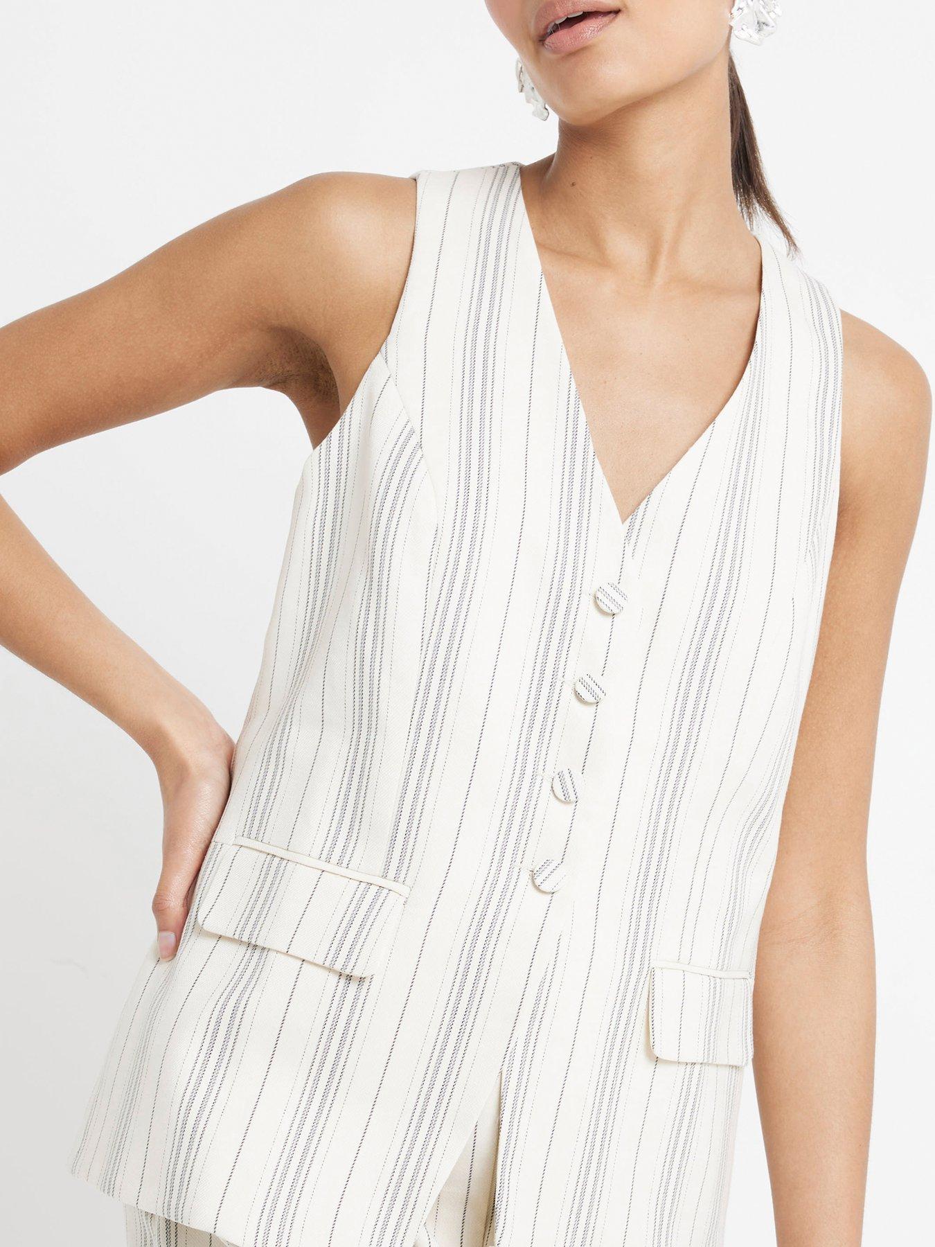 river-island-stripe-longline-waistcoat-creamoutfit