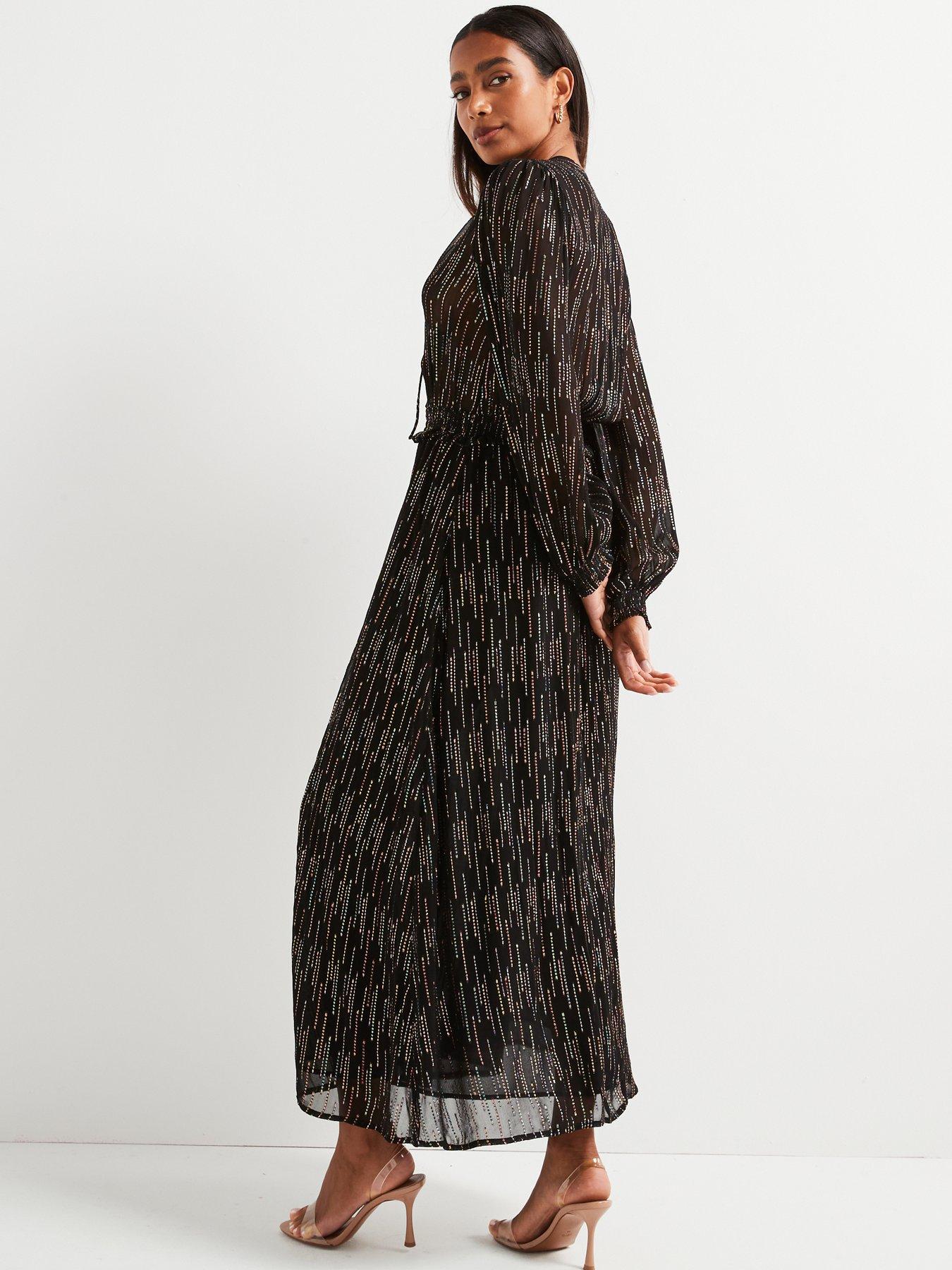 v-by-very-lurex-midi-dress-blackstillFront