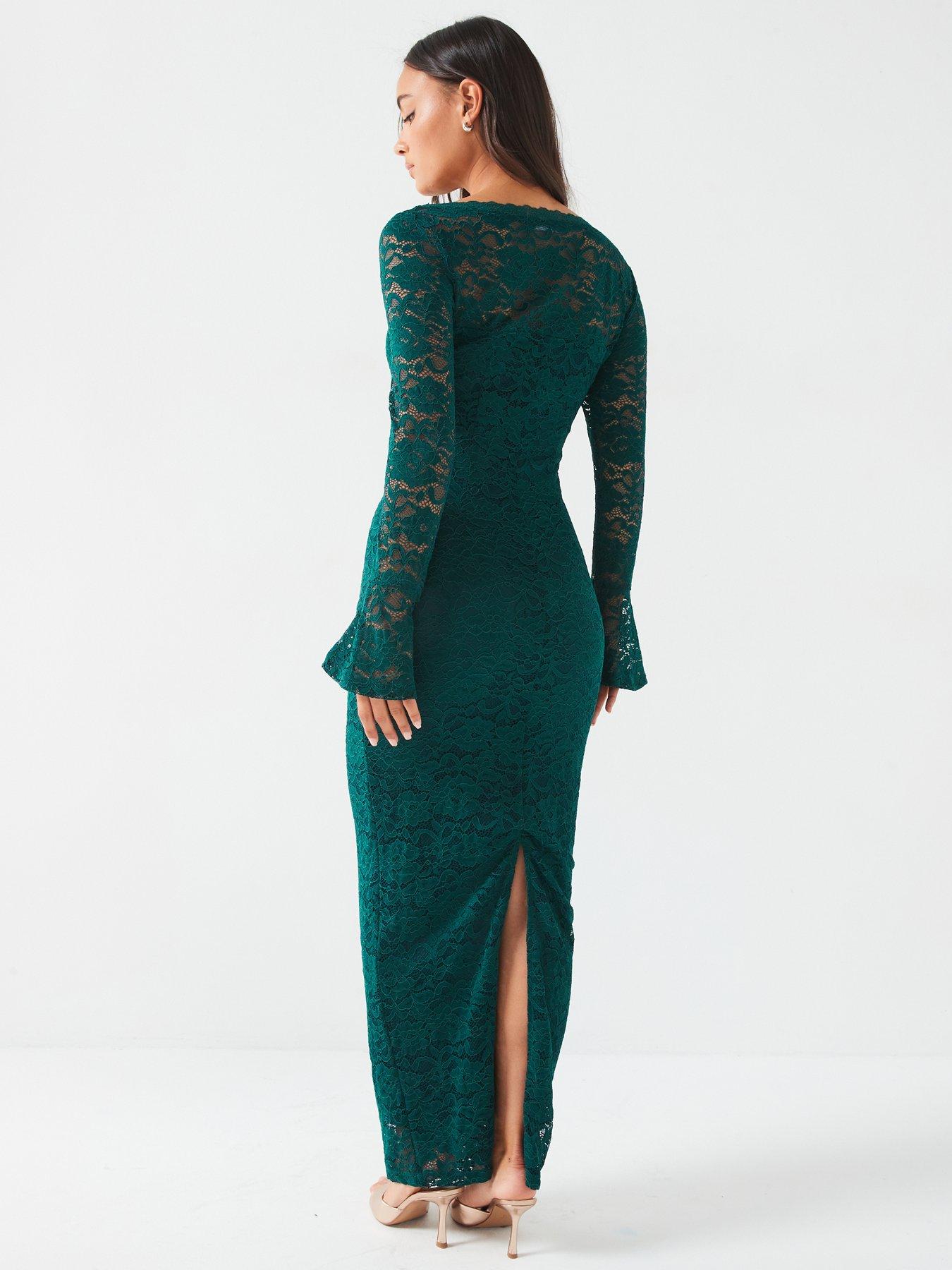 v-by-very-lace-pencil-dress-greenstillFront