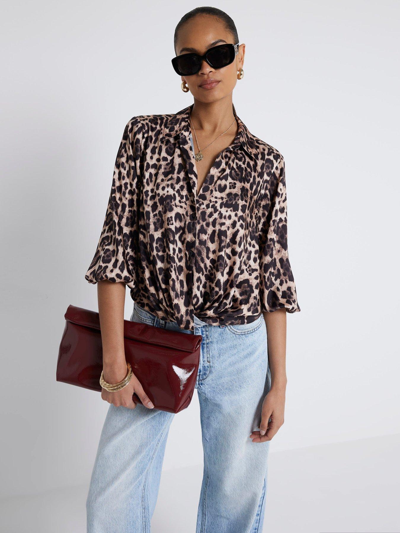 river-island-animal-print-wrap-shirt-brown