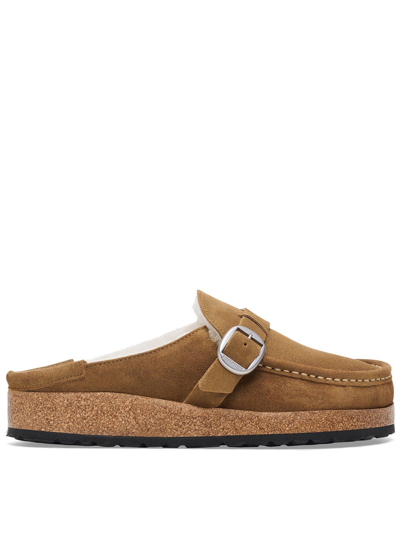 birkenstock-suede-shearling-wider-fit-buckleys-brownfront