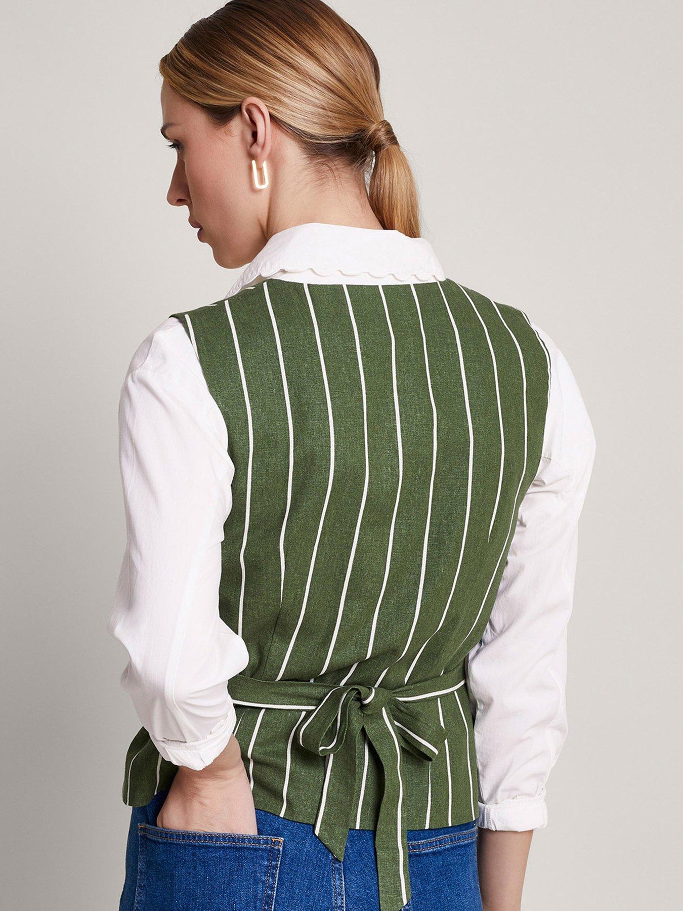 monsoon-susan-stripe-waistcoat-in-linen-blendstillFront