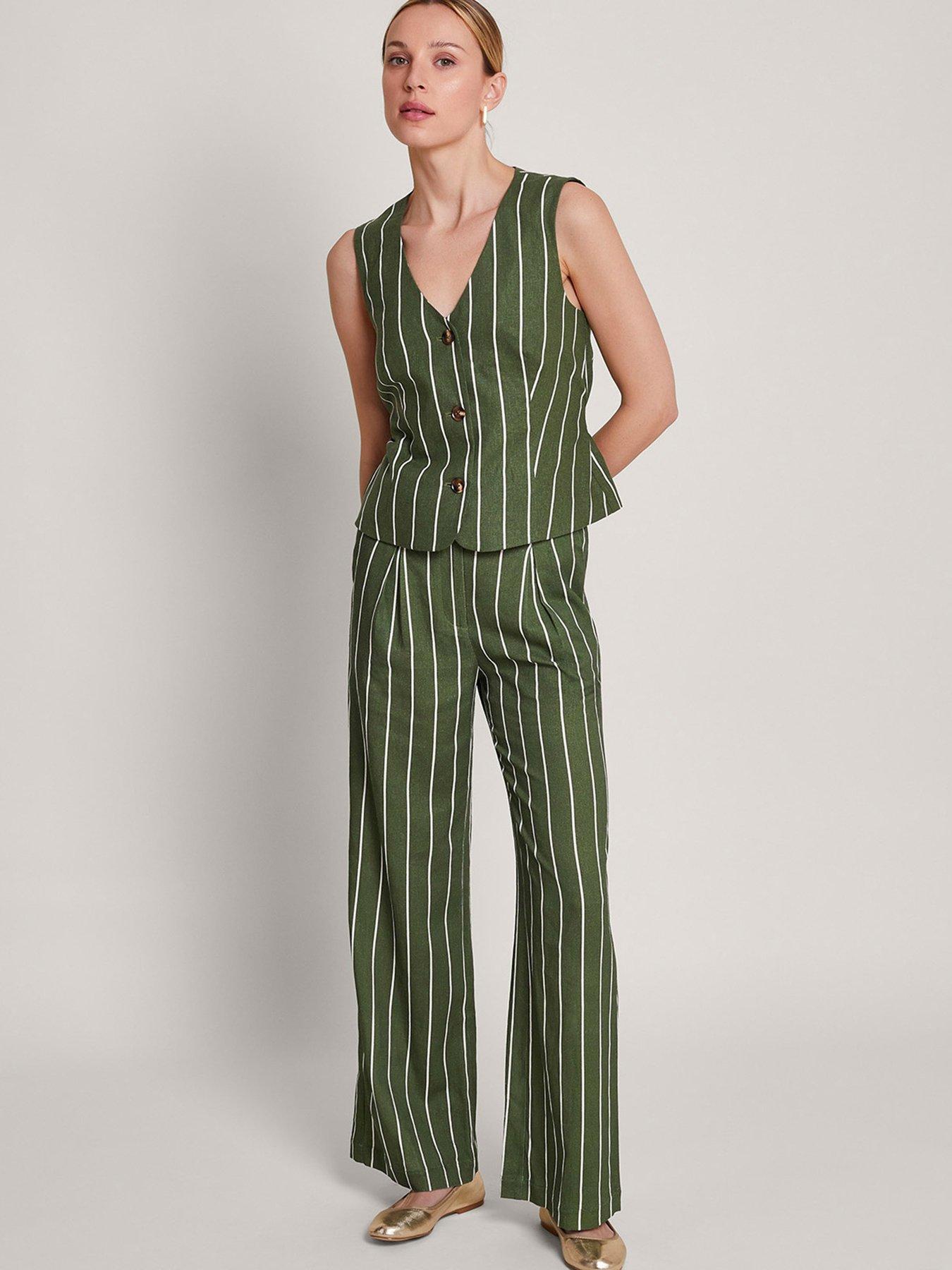 monsoon-susan-stripe-waistcoat-in-linen-blendback