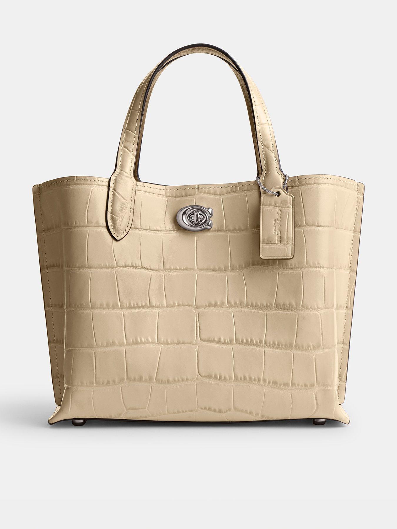 Willow 24 Embossed Croc Tote Bag Ivory