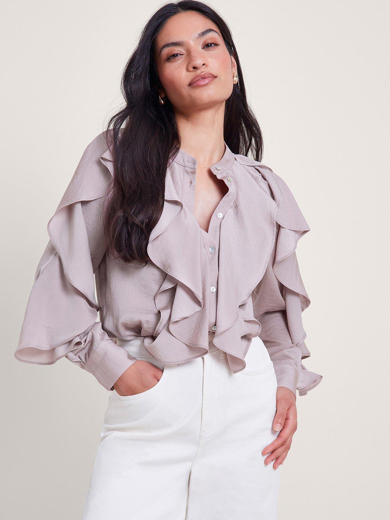 monsoon-lola-satin-ruffle-blouse-brown