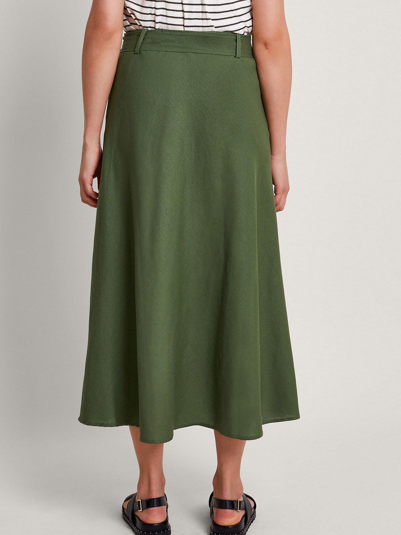 monsoon-olive-belted-midi-skirt-greenstillFront