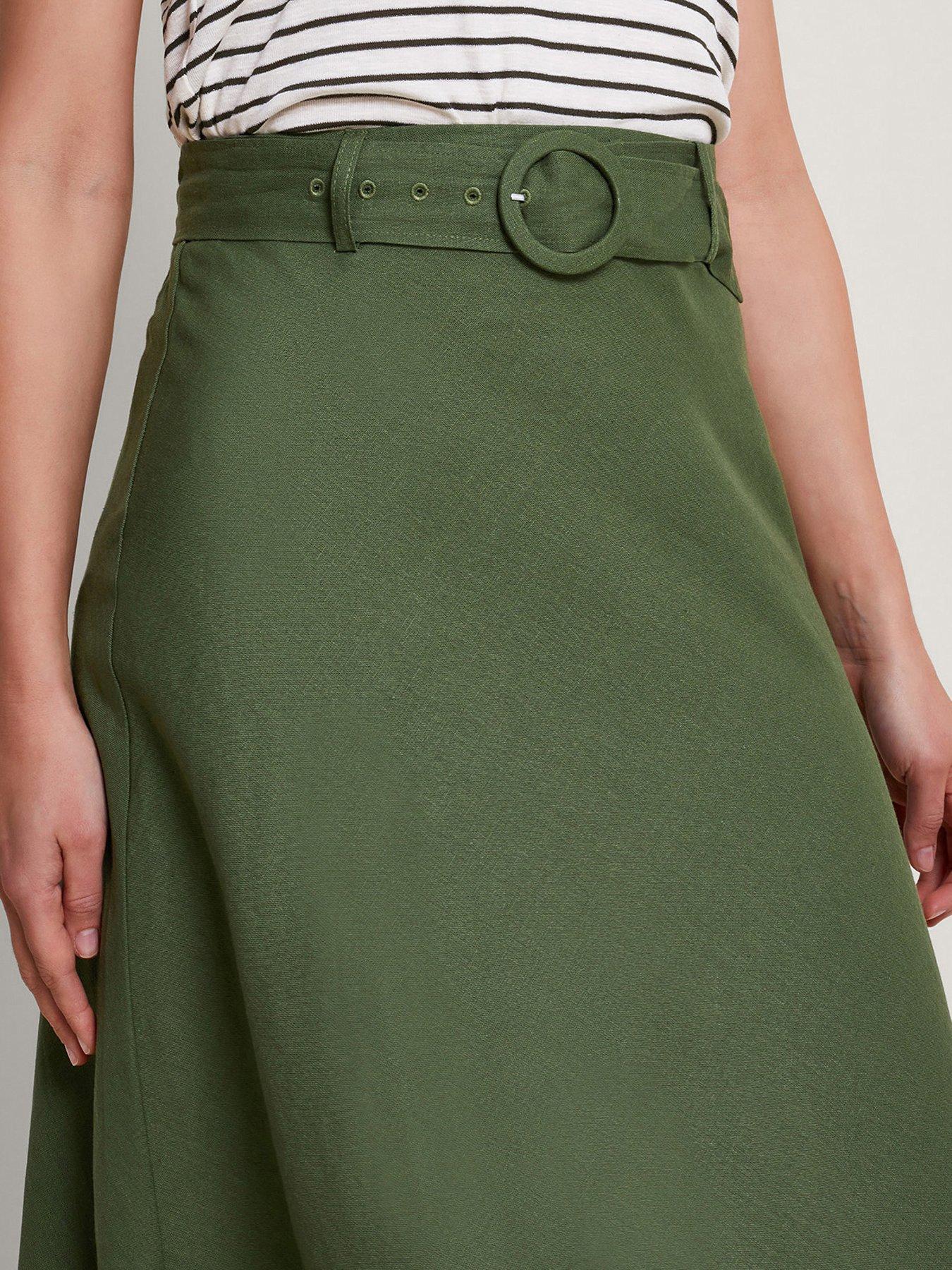 monsoon-olive-belted-midi-skirt-greendetail