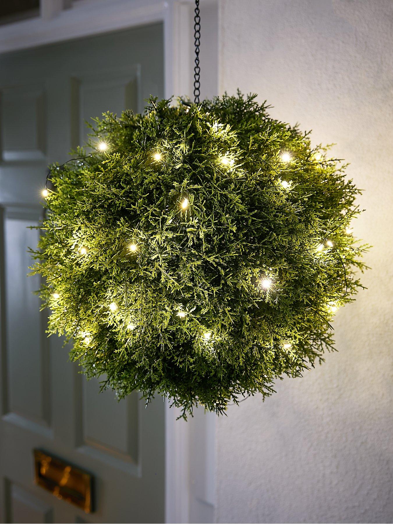 Very Home Pre Lit Conifer Hanging Ball Outdoor Christmas Decoration