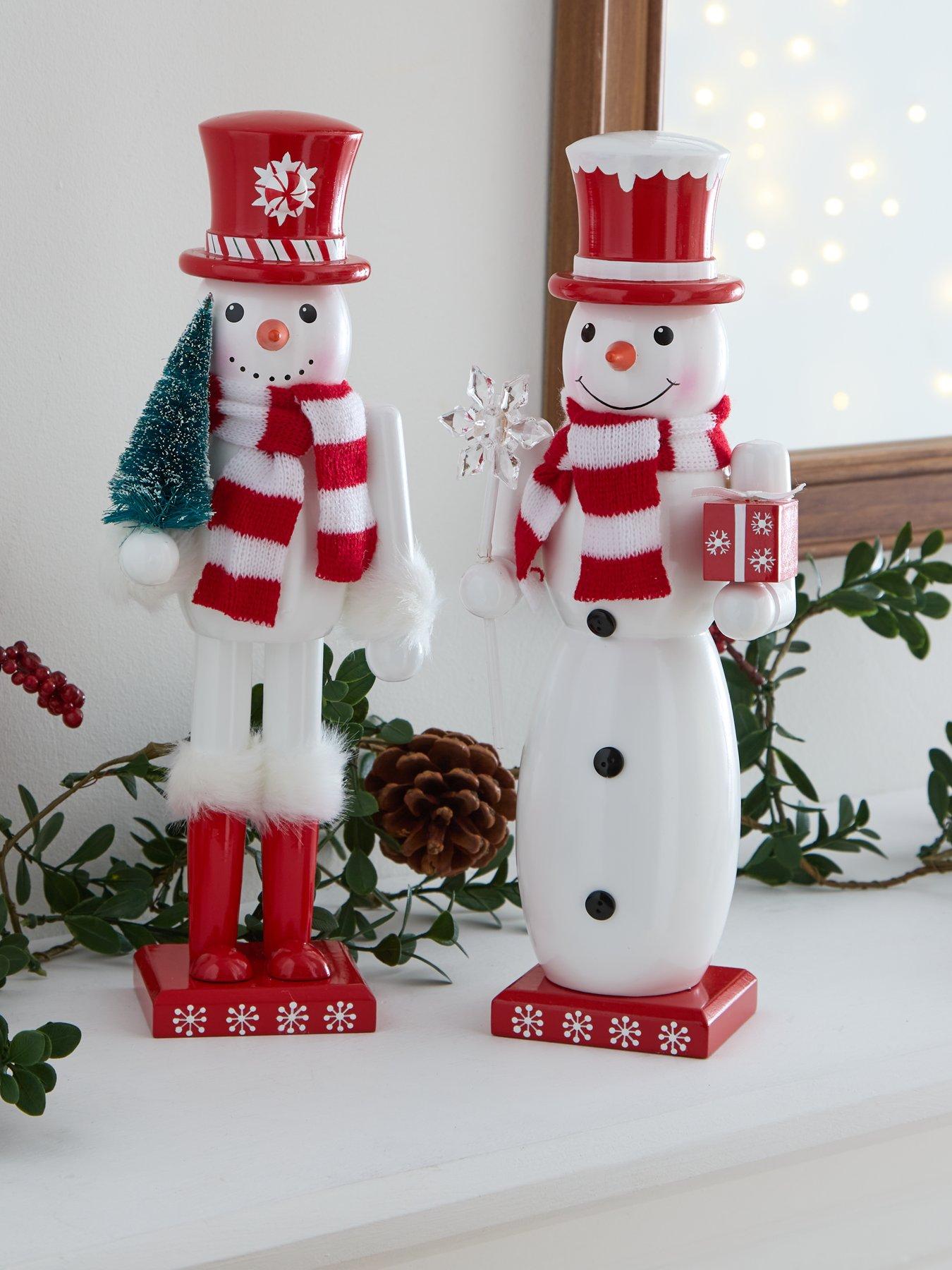 Very Home Set of 2 Snowman Nutcrackers
