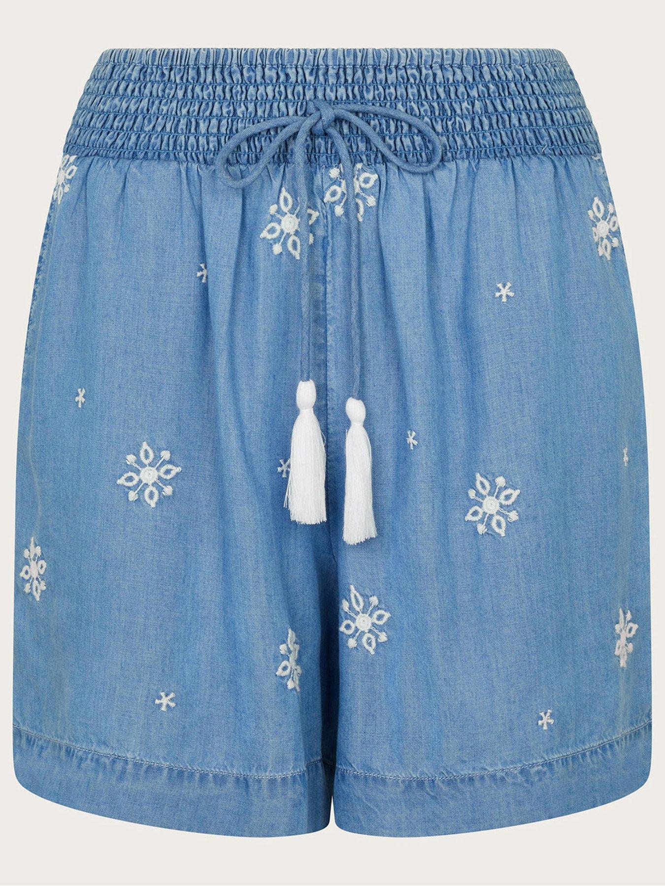 monsoon-lyrica-embroidered-shorts-blueoutfit