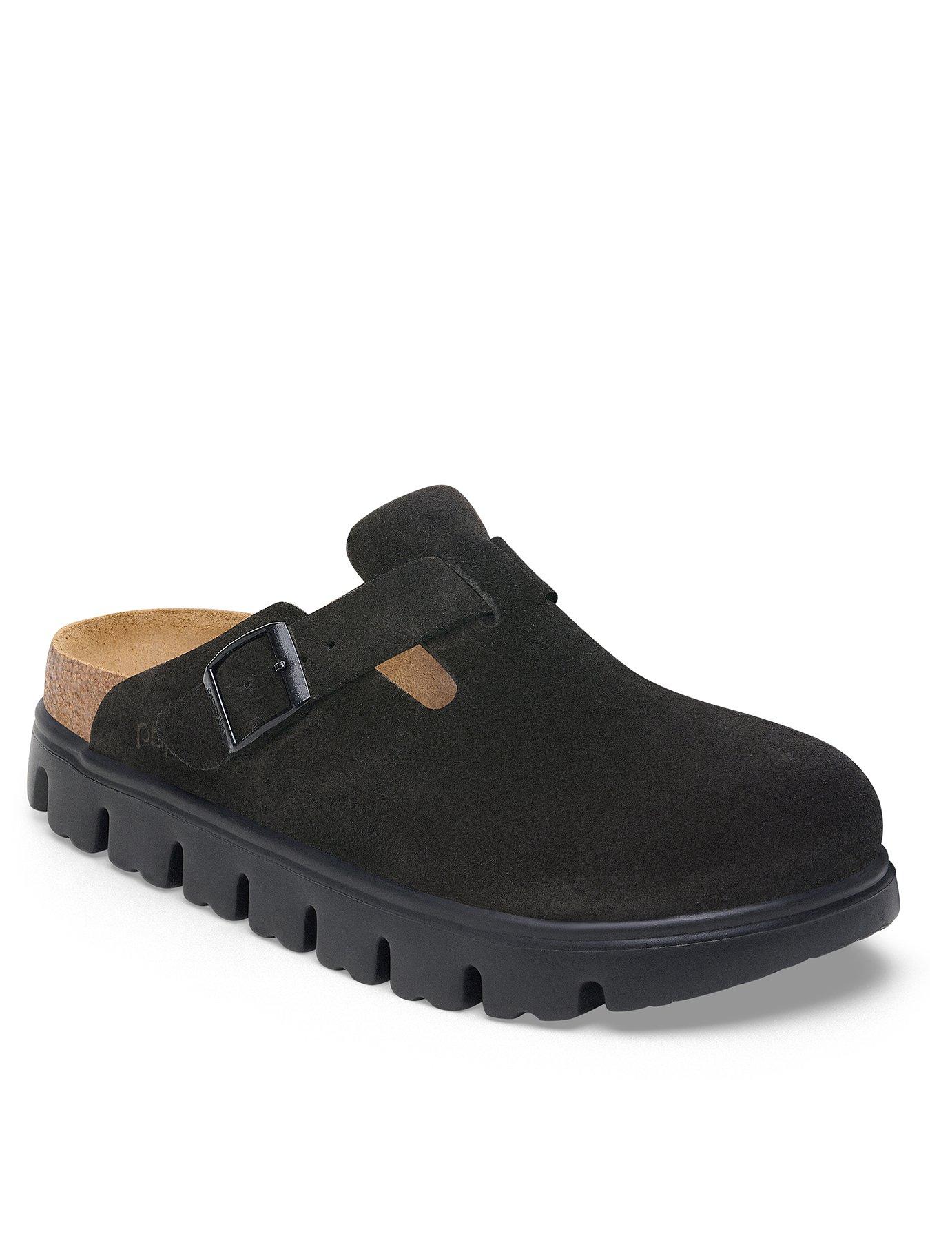 birkenstock-boston-chunky-suede-clogs-black