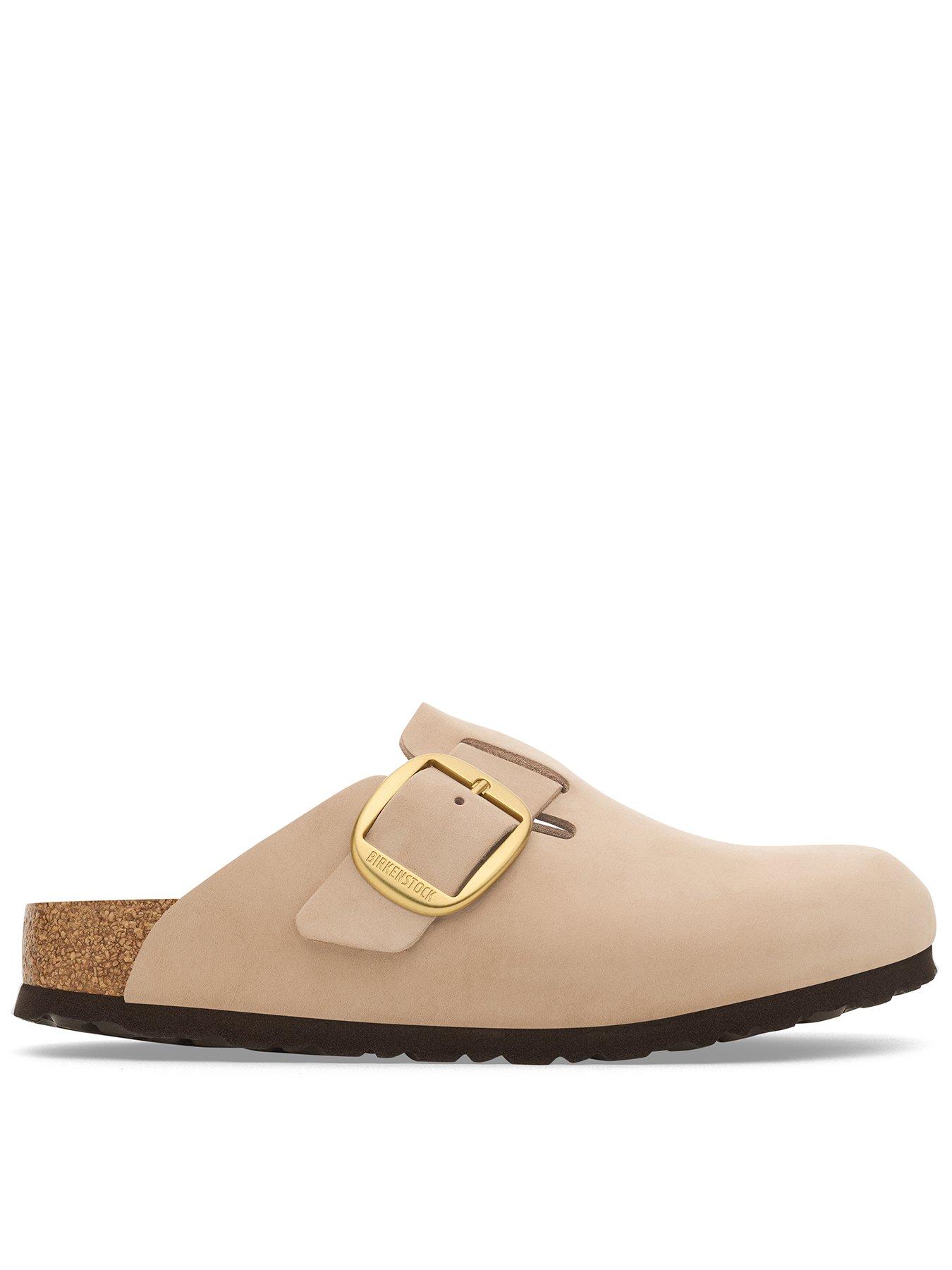 birkenstock-boston-nubuck-leather-big-buckle-clogs-sand